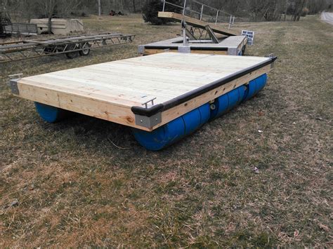 Barrel boat, canoe, diy boat, pontoon. 8' x 12' Floating Boat Dock With Blue Plastic 55 Gallon ...