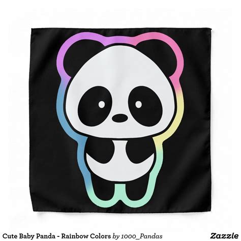 Cute Baby Panda Rainbow Colors Bandana In 2022 Rainbow