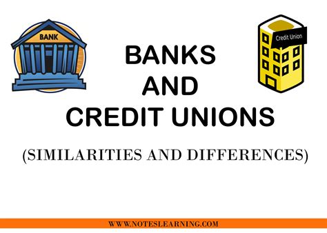 Difference Between Banks And Credit Unions Archives Notes Learning