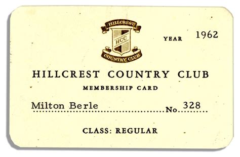 Visit your country's local website to: Lot Detail - Milton Berle's Hillcrest Country Club Membership Card From 1962