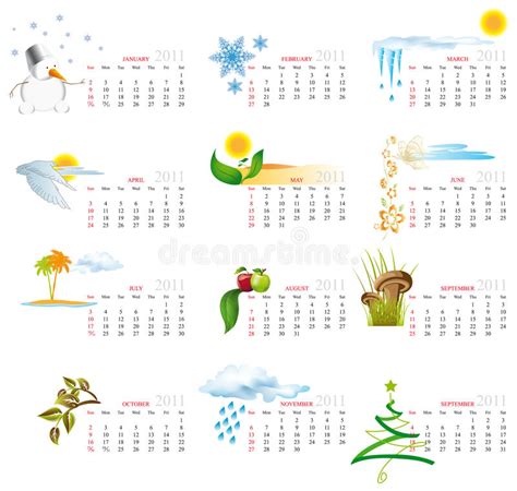 Kalender 2010 Vektor Illustrationer Illustration Av Dagar 10238904