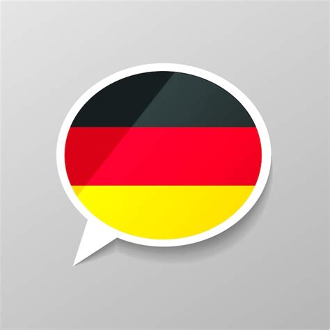 Bright Glossy Sticker In Speech Bubble Shape With Germany Flag German