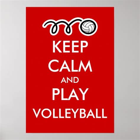 Keep Calm And Play Volleyball Fun Sports Poster Zazzle