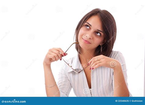 Business Woman Holding Glasses Stock Image Image Of Beautiful