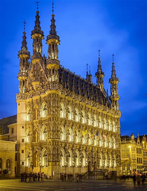City Hall Leuven By Night Belgium Rbelgium