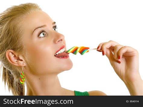 Woman Sucking On A Lolly Pop Free Stock Images And Photos 9540114