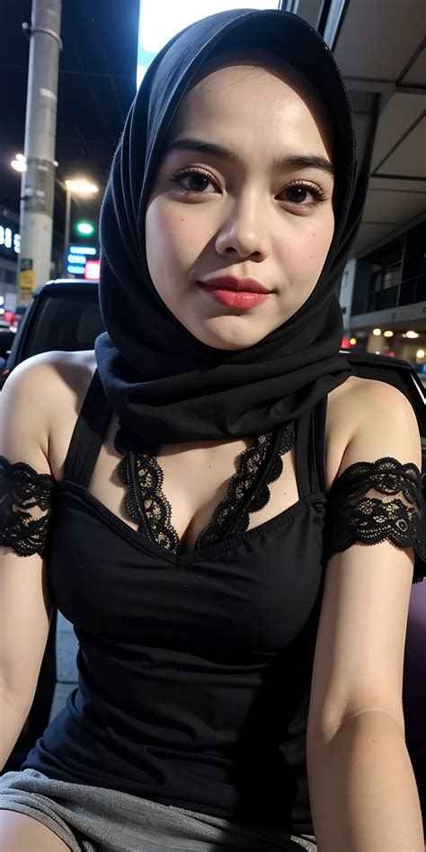 1 matured malay girl in hijab wear wet lace bra and panties kuala lumpur street nighttime