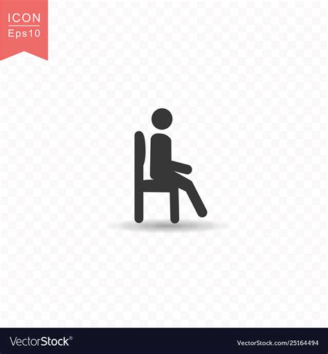 stick figure a man sitting silhouette icon simple vector image