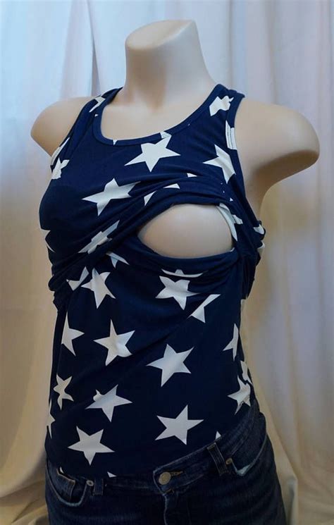 Maybe you would like to learn more about one of these? Navy and White Stars Nursing Tank Top, Breastfeeding Shirt ...