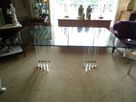 Midcentury Lucite Base Dining Table At 1stdibs