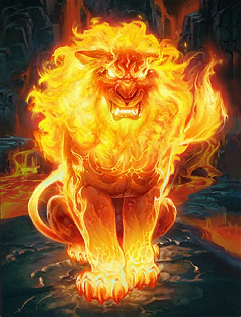 Druid Of The Flame Firecat Form By Ben Zhang Lion Art Fantasy
