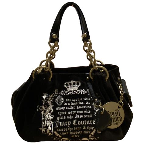 Pre Owned Juicy Couture Black Velvet Handbag Modesens