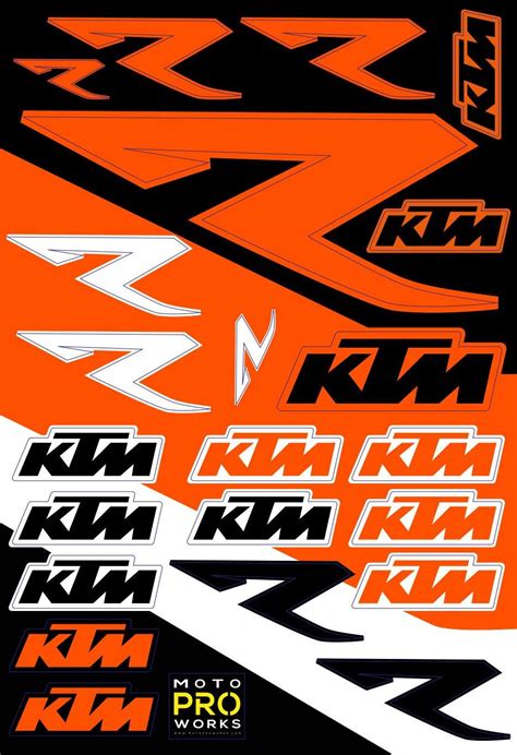Ktm Sticker Sheets R Motoproworks Decals And Bike Graphic Kit