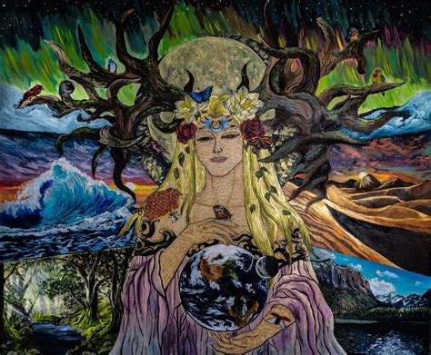 Original Mother Earth Spiritual Acrylic Painting Print 8 X 10 With 11 X 14 Mat Two Sizes