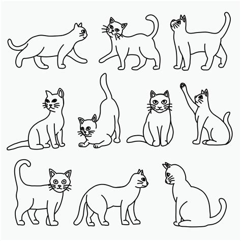 Doodle Freehand Sketch Drawing Of Cat Pose Collection 3099120 Vector