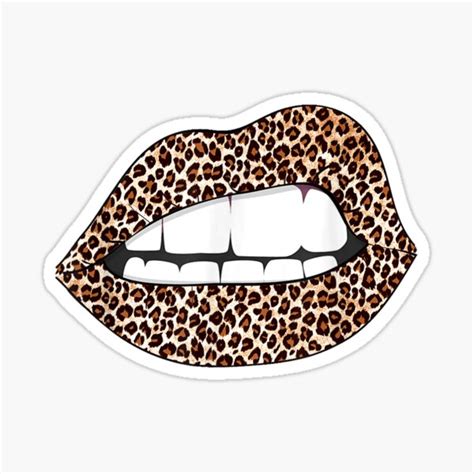 Sexy Leopard Print Lips Kiss Me Love Pout Lipstick Sticker For Sale