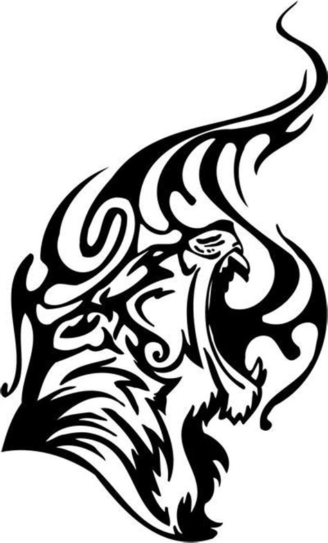 Black Tribal Tiger Tattoo Design