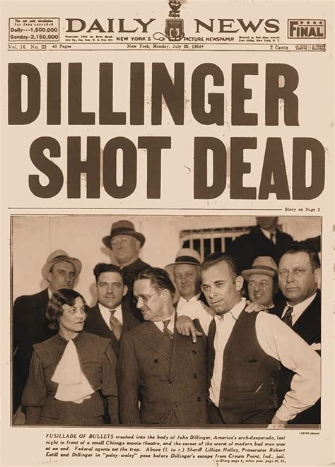 12 X 18 Poster John Dillinger Shot Dead Chicago Etsy