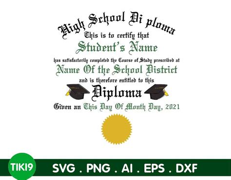 High School Diploma Svg Graduation Diploma Svg Diploma Svg Crella
