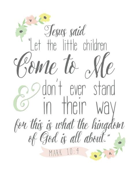 Mark 1014 Let The Little Children Come To Me 8x10 Instant Download