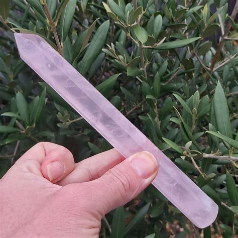 Long Rose Quartz Massage Wand 19 5cm Crafted Crystal Wands Healing Crystals Tumble Stones