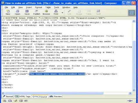 How To Put A Hyperlink On A Web Page. - YouTube