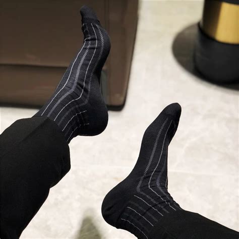 mens socks striped sheer men silk sexy male cotton formal dress suit classic style from