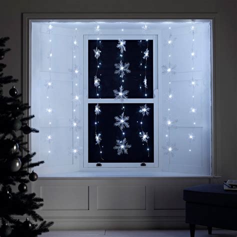 Snowflake Fairy Light Curtain By Lights4fun