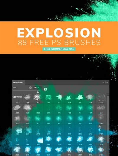 Explosion 88 Free Photoshop Brushes Abr