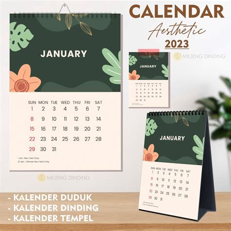Jual Kalender Dinding Aesthetic 2023 Kalender Meja Aesthetic 2023