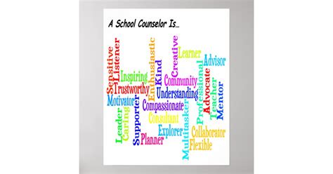 Defining School Counselor Poster 16 X 20 Zazzle