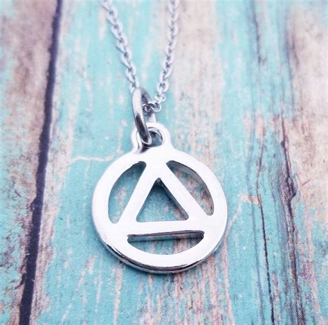Sobriety Symbol Necklace Aa Recovery T Na Recovery Etsy