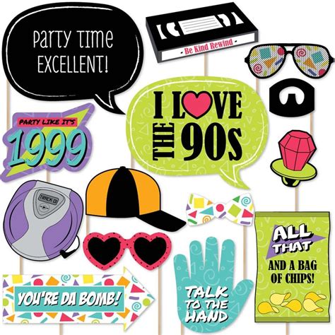 90s Photo Booth Diy Photo Booth Props Party Photo Booth Party Props