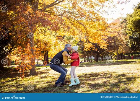 Father With Daughter At Park During Autumn Stock Image Image Of Bonding Father 76005837