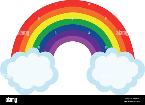 Vector Illustration Of A Rainbow With Clouds Stock Vector Image And Art