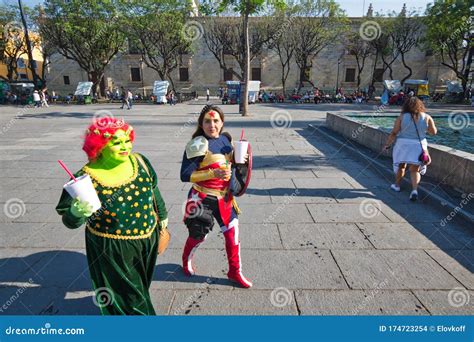 Guadalajara Mexico April 14 2018 People Enjoying A Local Festival At