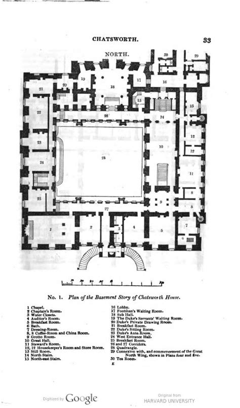 Chatsworth House Ground Floor Plan Mid Xix Century Castles