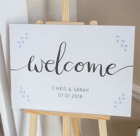 Modern Calligraphy Wedding Welcome Sign By Dearly Beloved