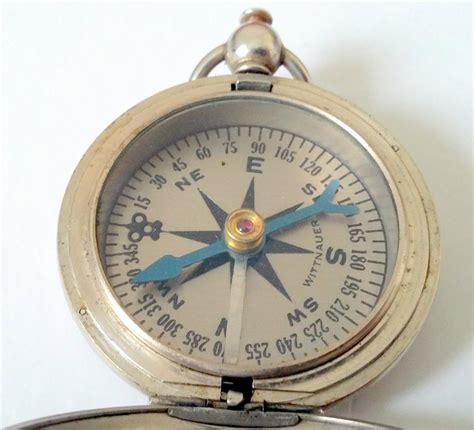 Us Wittnauer Military Compass Wwii Era Pocket Watch Style Good Working