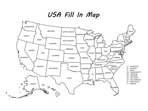 Usa Fill In Map Kinderzimmer 2018