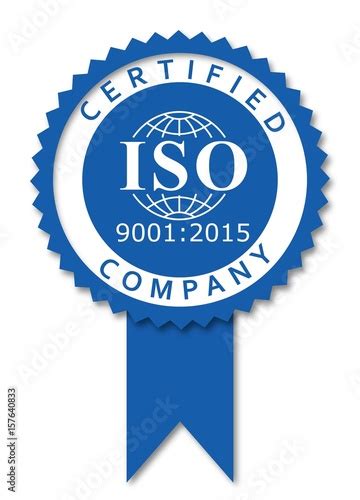 Iso 9001 2015 Label Certification Honor New Version Imagens E Vetores