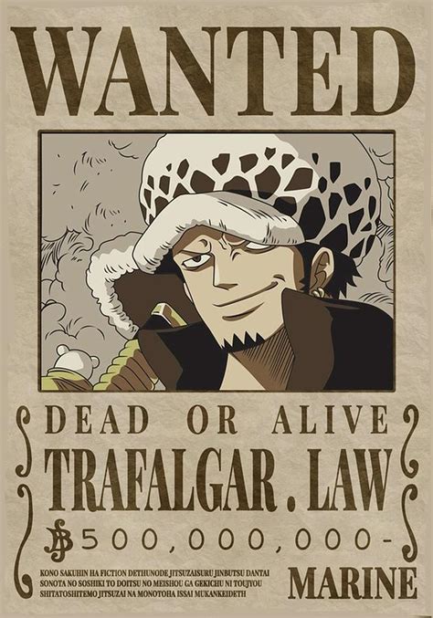 One Piece Trafalgar Law Wanted Digital Art By Gene Bradford