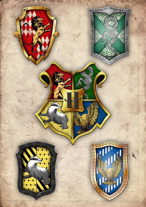 All The Crests Together By Geijvontaen On Deviantart Hogwarts Crests