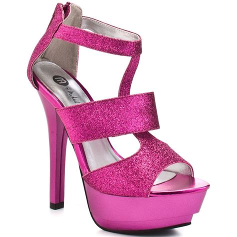 Michael Antonio Ratio Pink Glitter Heels Pink Sparkly Heels