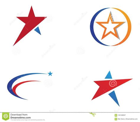 Red And Blue Star Symbols Logo Template Vector Icon Stock Vector