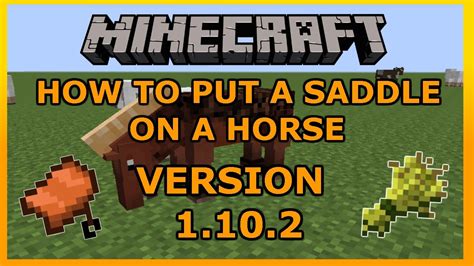 How to put a saddle on a horsedont click this link! Minecraft: How To Put A Saddle On A Horse (LATEST VERSION ...