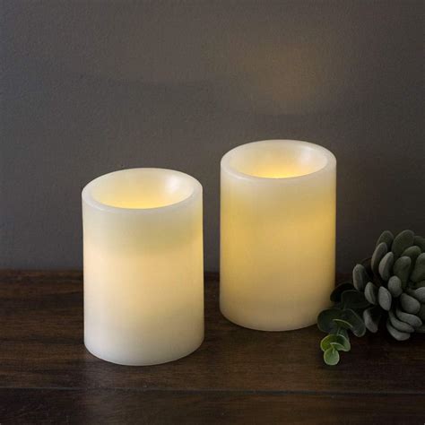 Martha Stewart Flameless Led 4 Inch Pillar Candles Ivory