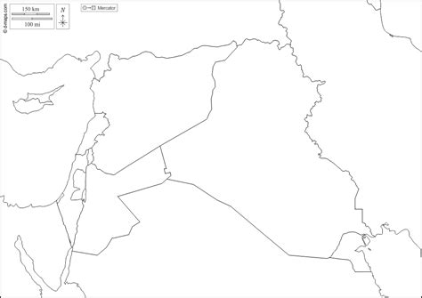 Carte Moyen Orient Vierge