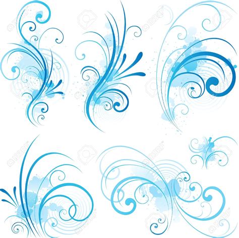 Swirl Design Clip Art Blue