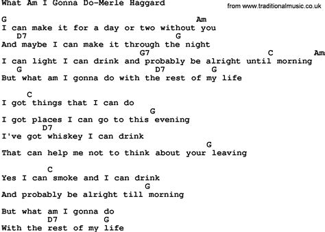 Country Musicwhat Am I Gonna Do Merle Haggard Lyrics And Chords
